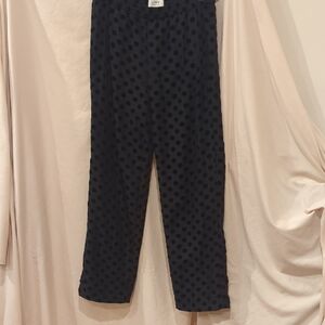 J. Crew Black Polka Dot Sheer Lined Pants